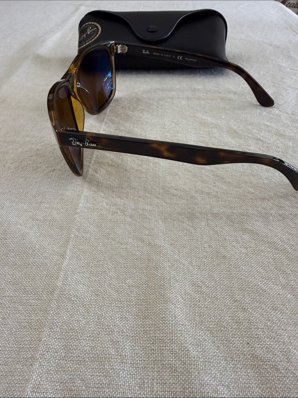 Ray-Ban RB4181 Polarized Tortoise Sunglasses Brown Lens Italy Unisex - Picture 6 of 16